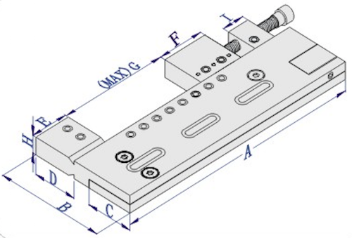 VISE-100MW EDM stainless clamping vise Range: 0-100mm Manual