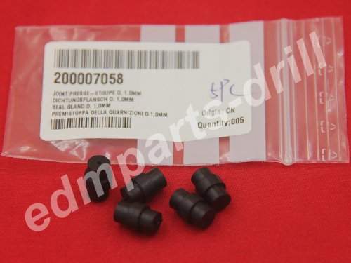 902128011, 009.128,200007058, 715.777 Charmilles EDM rubber seals for tube Ø 0.60 - Ø 1.00 mm
