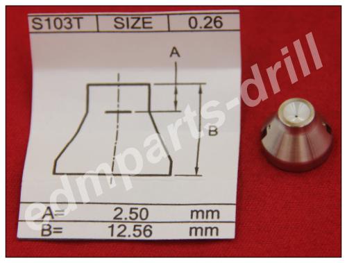 ​3087333 Sodick wire guide with 50° taper ID0.26mm, S103T